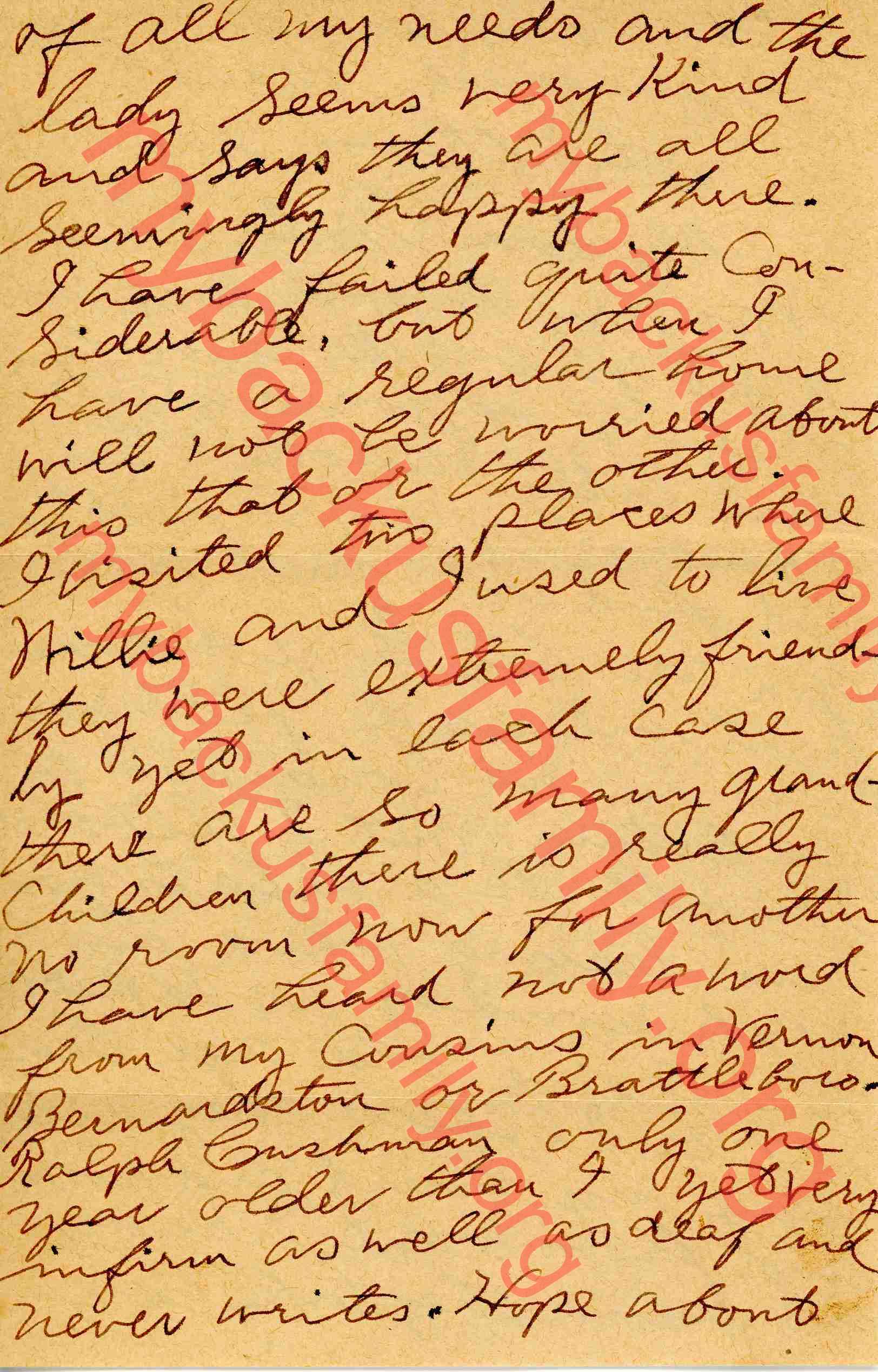 George W Richardson letter to Alice M Richardson Thayer